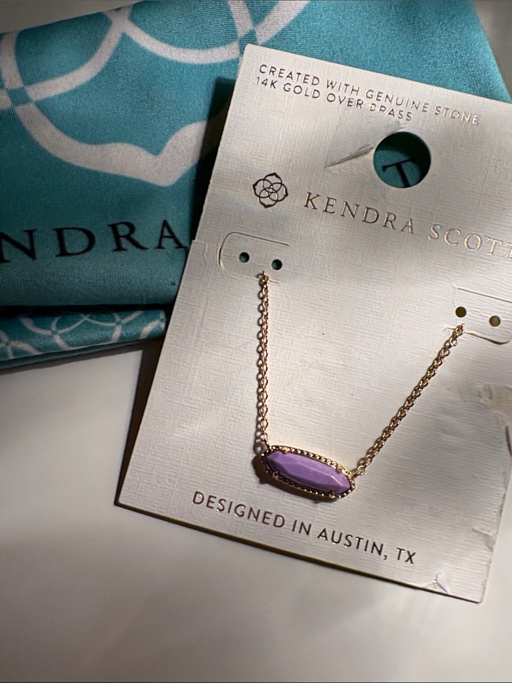 Kendra Scott Gold and Lavender Necklace new